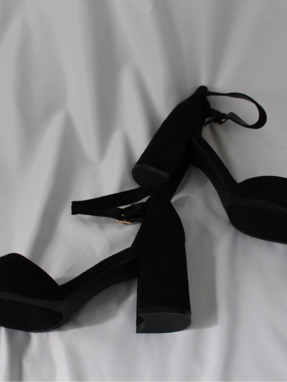 Lulus Black Pointed Toe Ankle Strap Block Heels - Picture 3 of 7